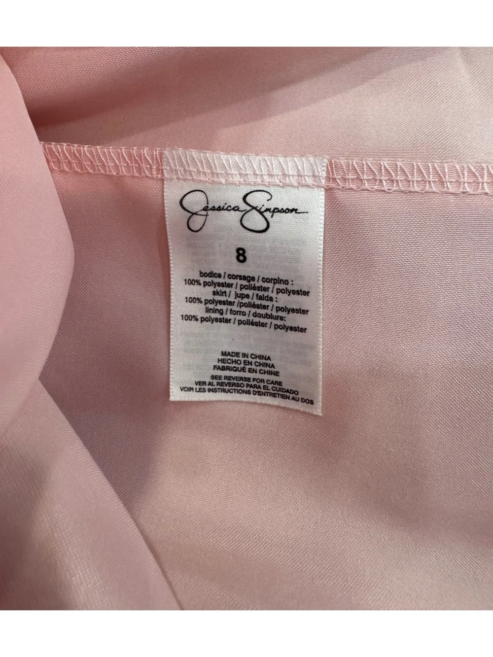 Jessica Simpson Girls Size 8 Pink Tulle Party Dress Bow Sparkle Flower Girl